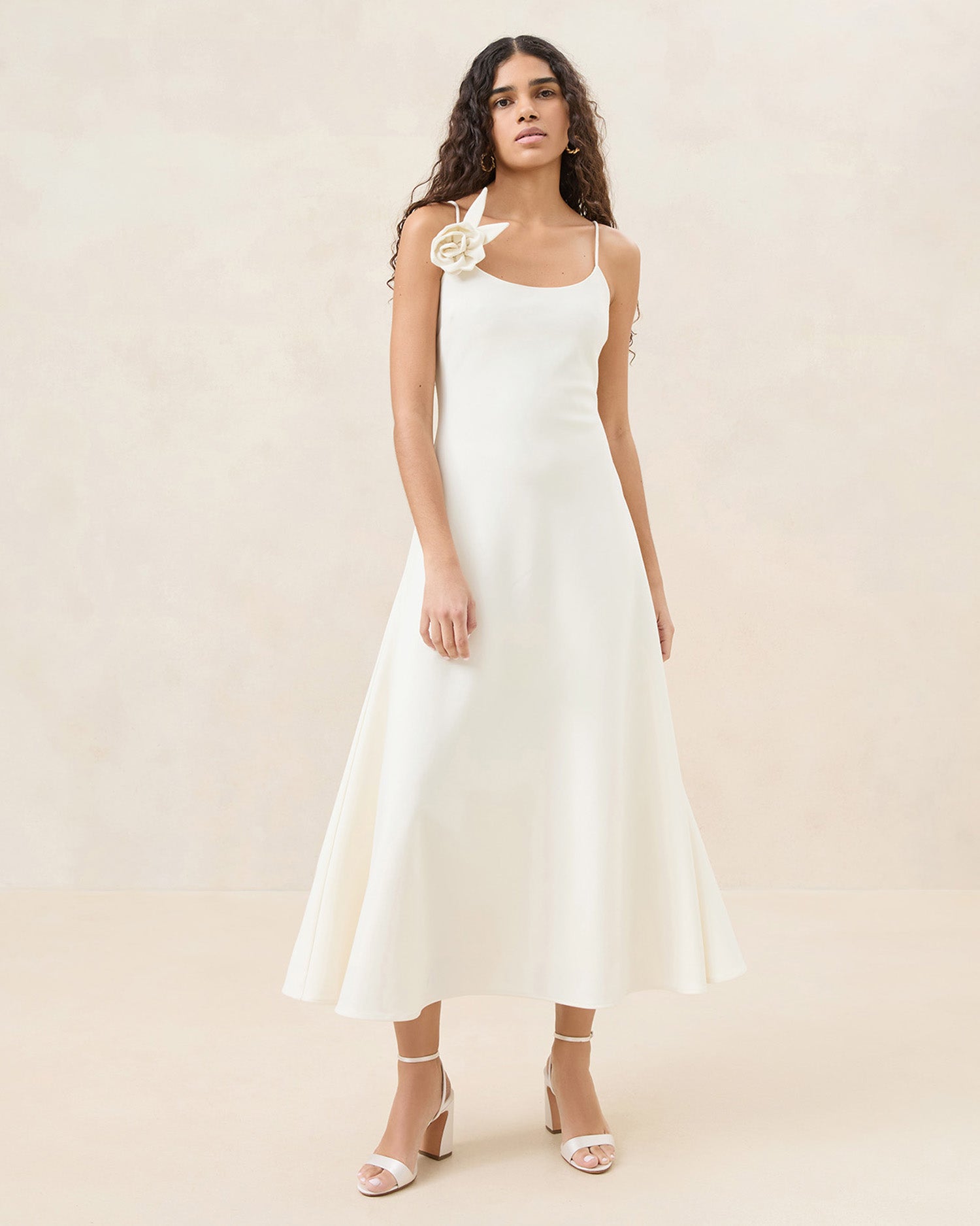 Loeffler Randall Women's Cassidy Cream Slim Rosette Dress - Natural - Casual Dresses Loeffler Randall Women's Cassidy Cream Slim Rosette Dress - Natural - Casual Dresses