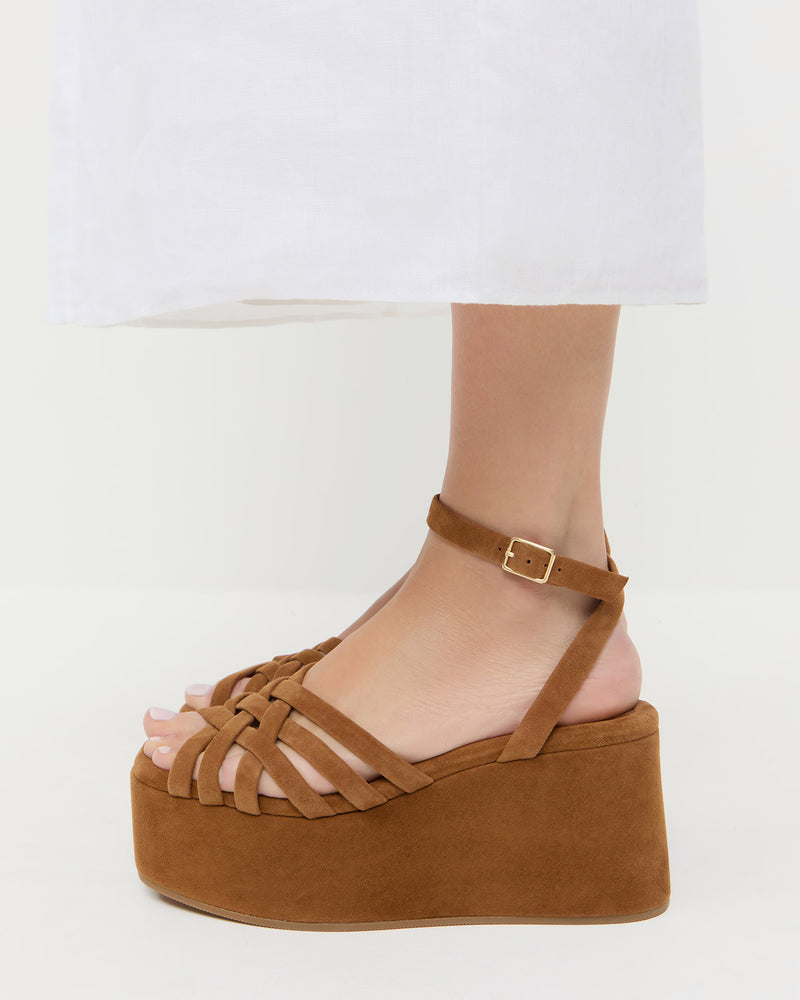 Channing Cacao Suede Platform Sandal Channing Cacao Suede Platform Sandal
