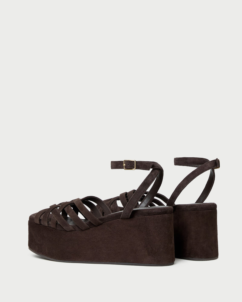 Channing Brown Suede Platform Sandal
