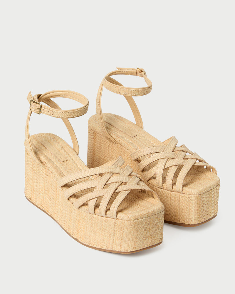 Channing Natural Raffia Platform Sandal