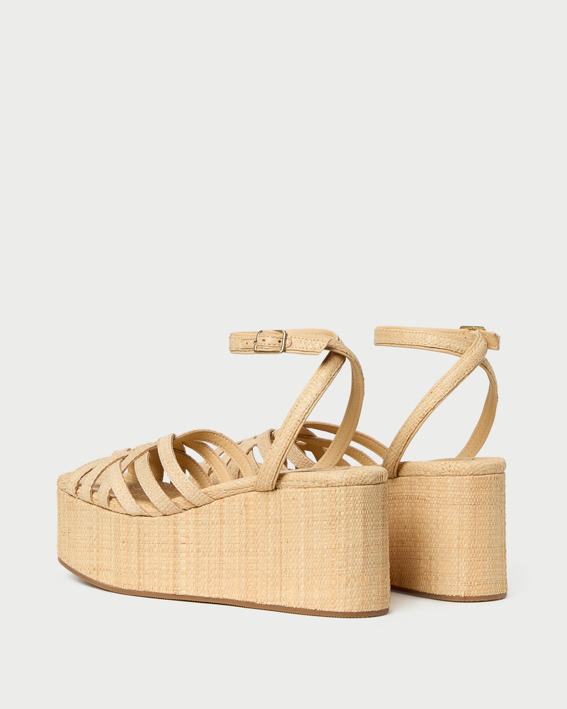 Channing Natural Raffia Platform Sandal