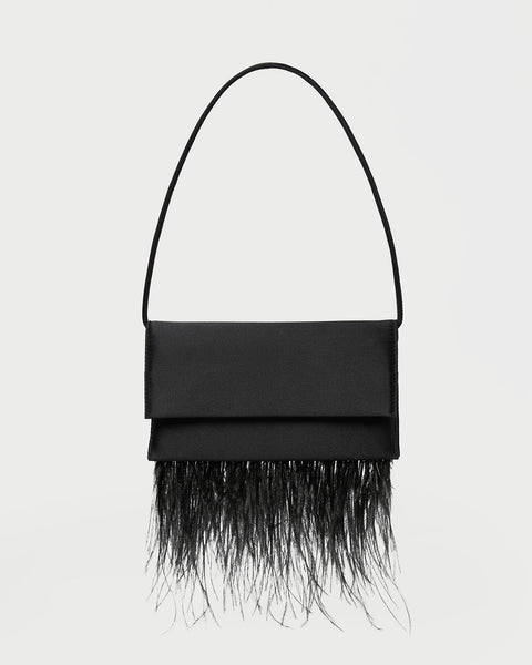 ★athe★ FRILLFrill Black Layered Bag and Shoulder Bag Charlee Black Satin Shoulder Bag | Shoulder Bags | Handbags