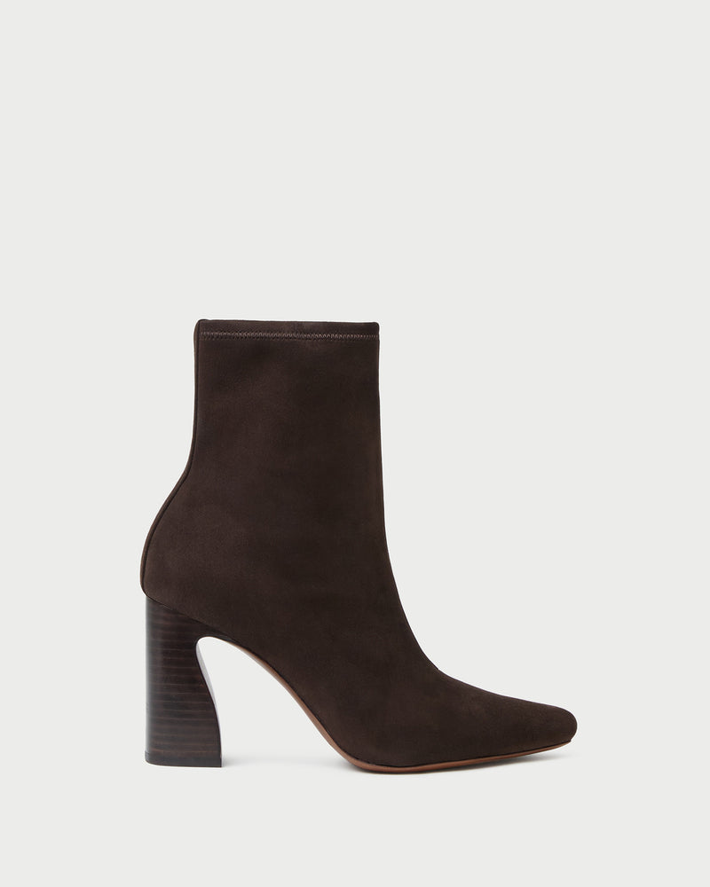 Chloe Brown Suede Ankle Boot in brown suede.