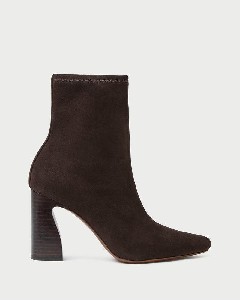 Chloe Brown Suede Ankle Boot in brown suede.