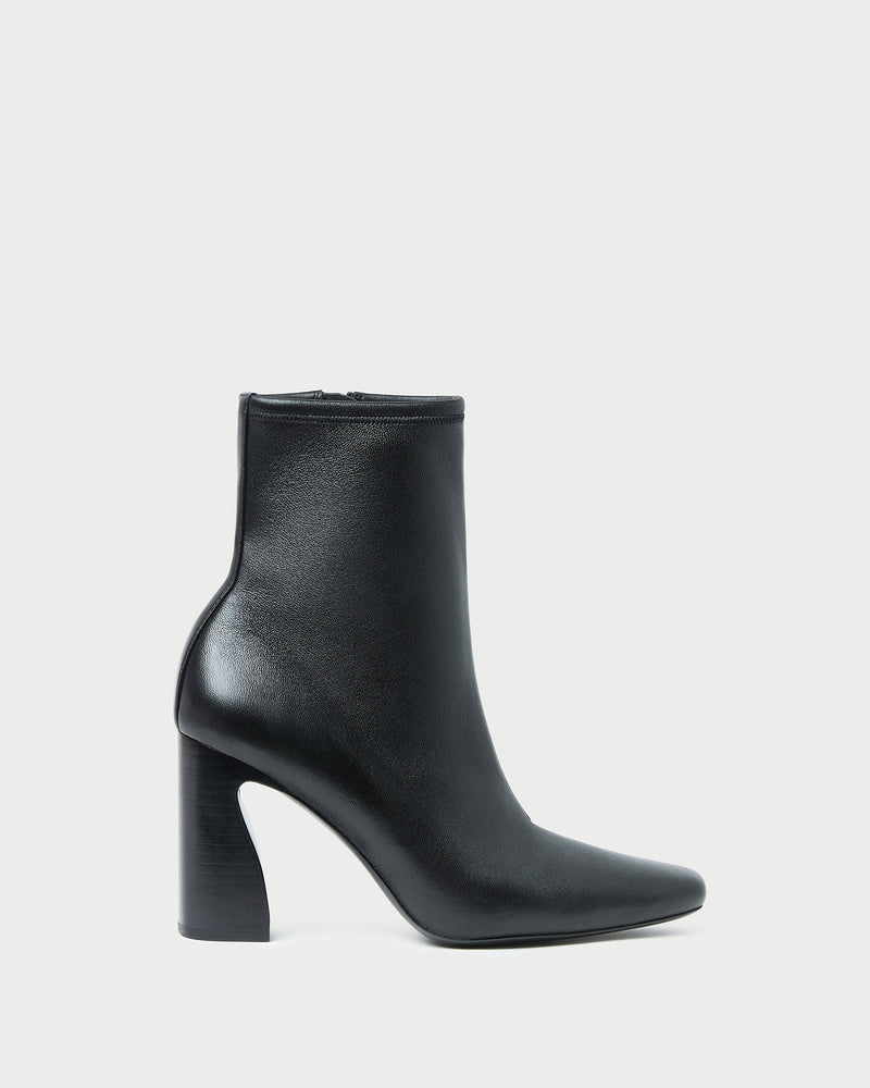 Chloe Black Leather Ankle Boot in black stretch leather.