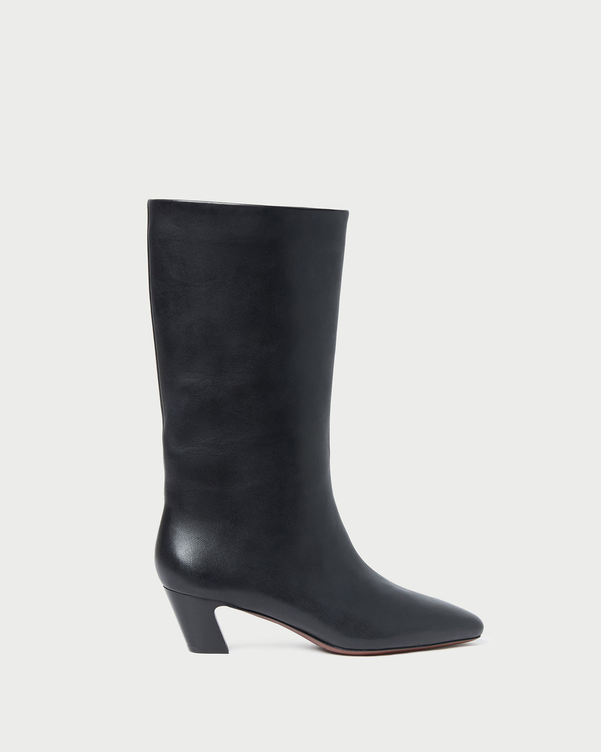 Cleo Black Leather Mid-Calf Boot in black leather.