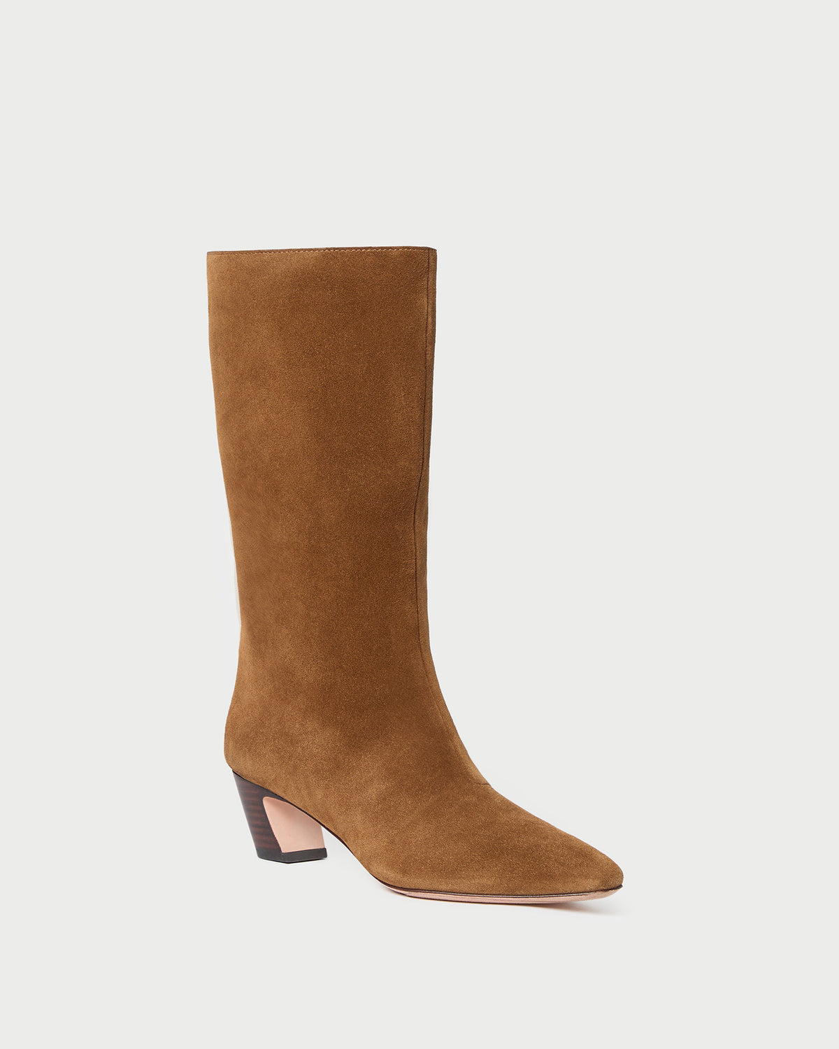 Cleo Cacao Suede Mid-Calf Boot in cacao brown suede.