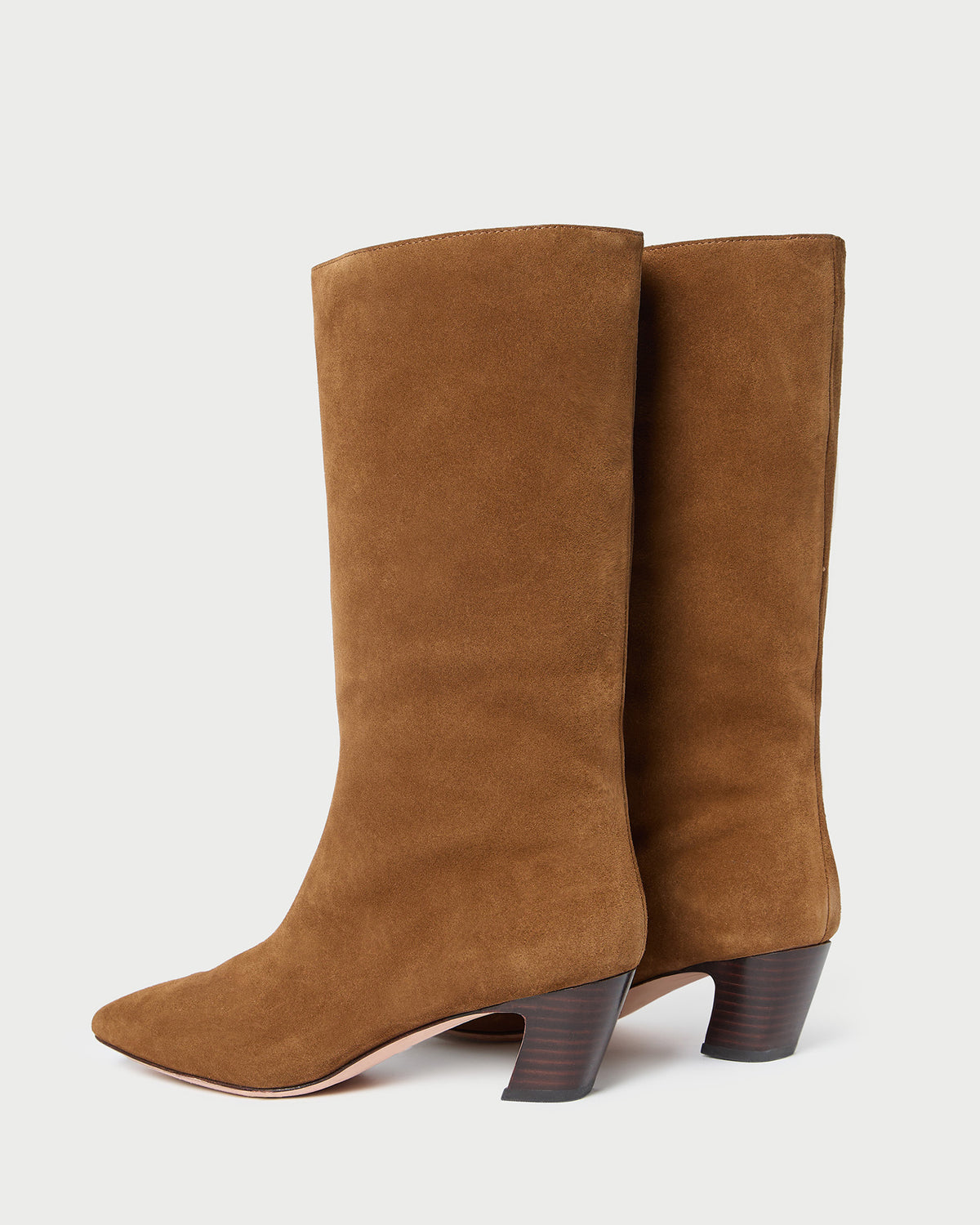 Cleo Cacao Suede Mid-Calf Boot in cacao brown suede.