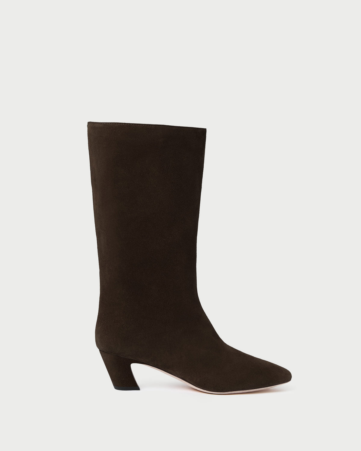 Cleo Brown Suede Mid-Calf Boot in brown suede