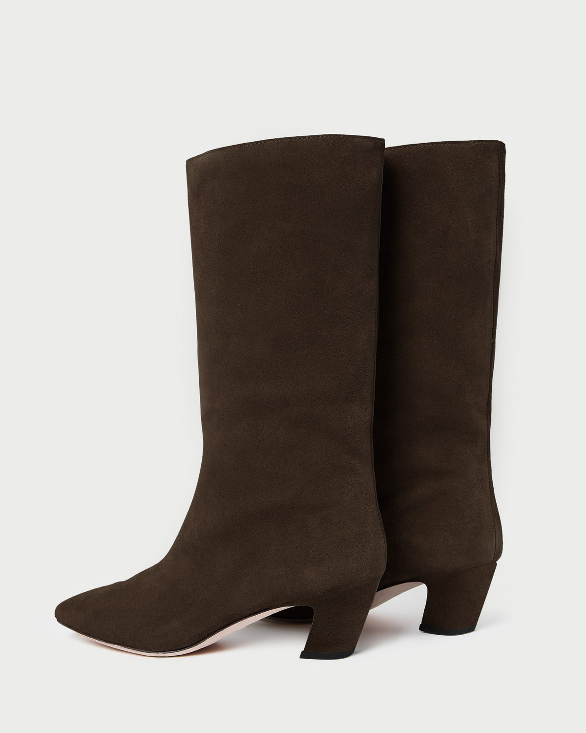 Cleo Brown Suede Mid-Calf Boot in brown suede