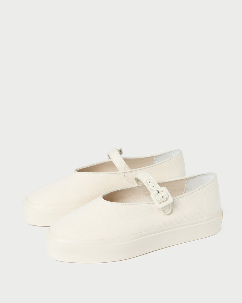 Cooper Natural Mary Jane Sneaker in natural canvas.