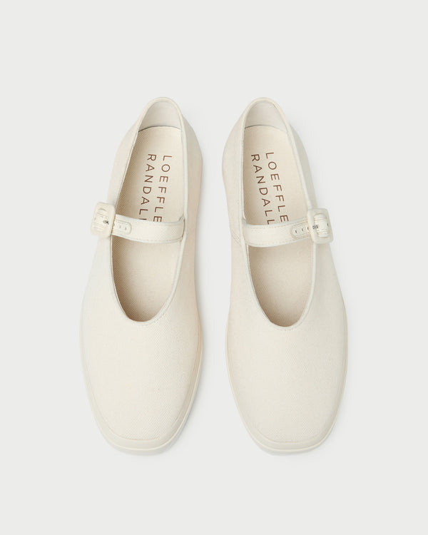 Cooper Natural Mary Jane Sneaker in natural canvas.
