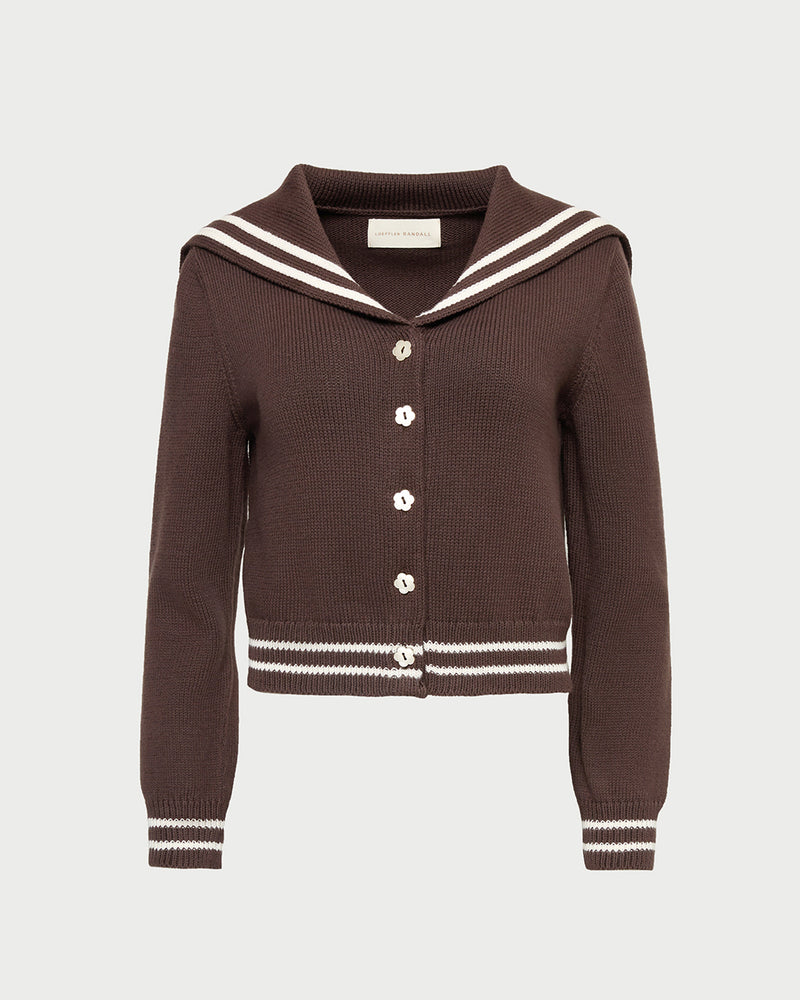 Cove Sweater in brown wool.