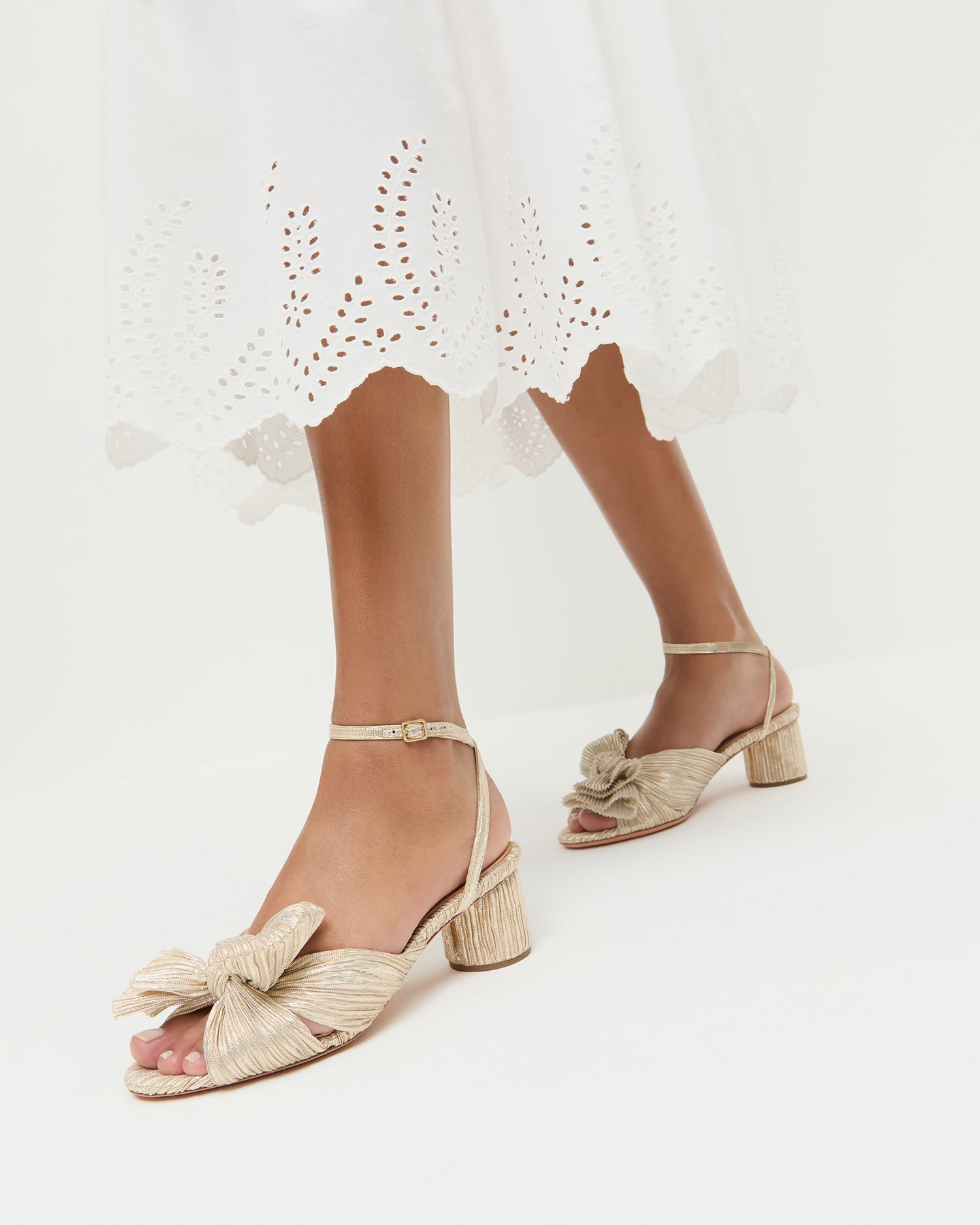Dahlia Platinum Bow Heel | Heeled Sandals | Footwear