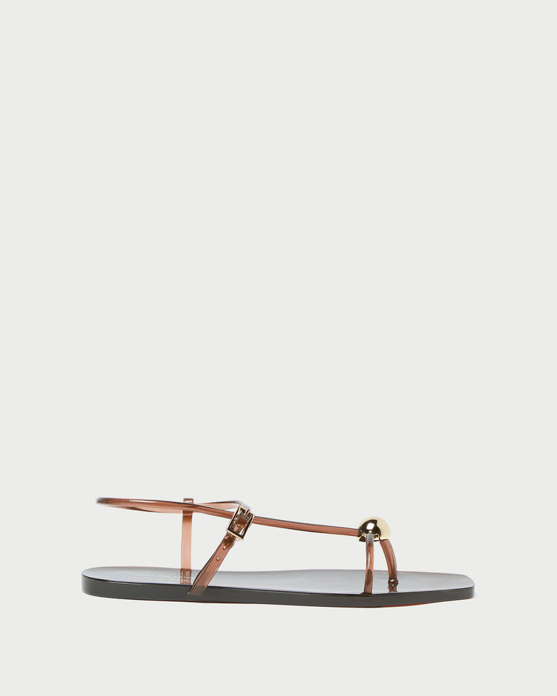 Dana Brown Strappy Jelly Sandal in brown jelly material.