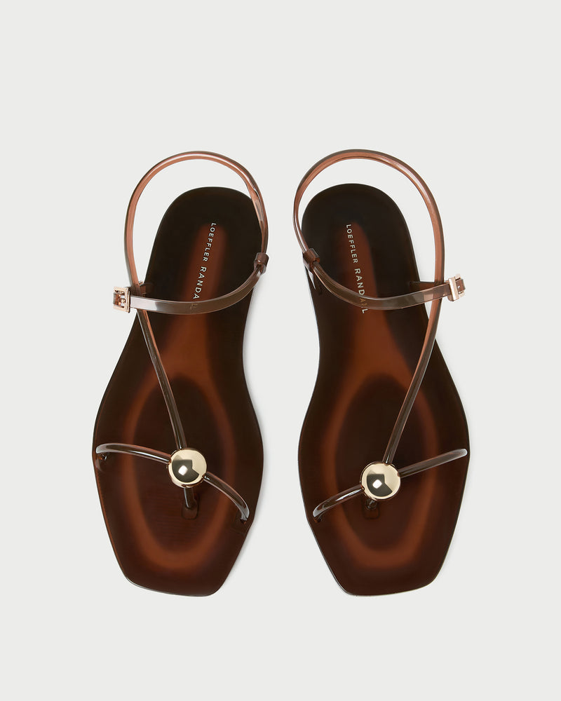Dana Brown Strappy Jelly Sandal in brown jelly material.