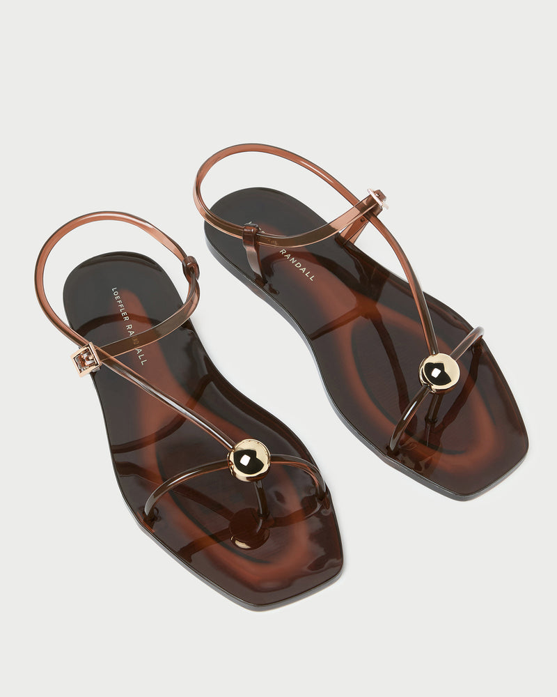 Dana Brown Strappy Jelly Sandal in brown jelly material.