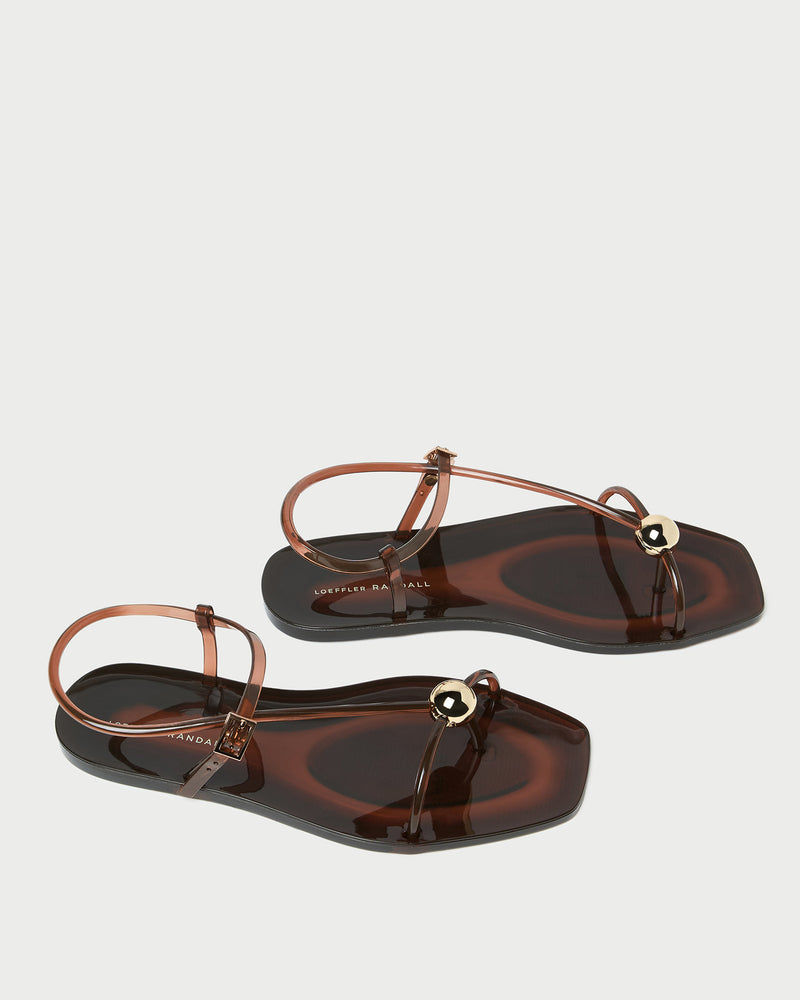 Dana Brown Strappy Jelly Sandal in brown jelly material.