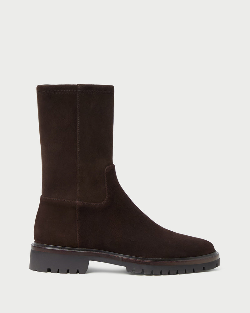 Danny Brown Stretch Suede Ankle Boot in brown suede.