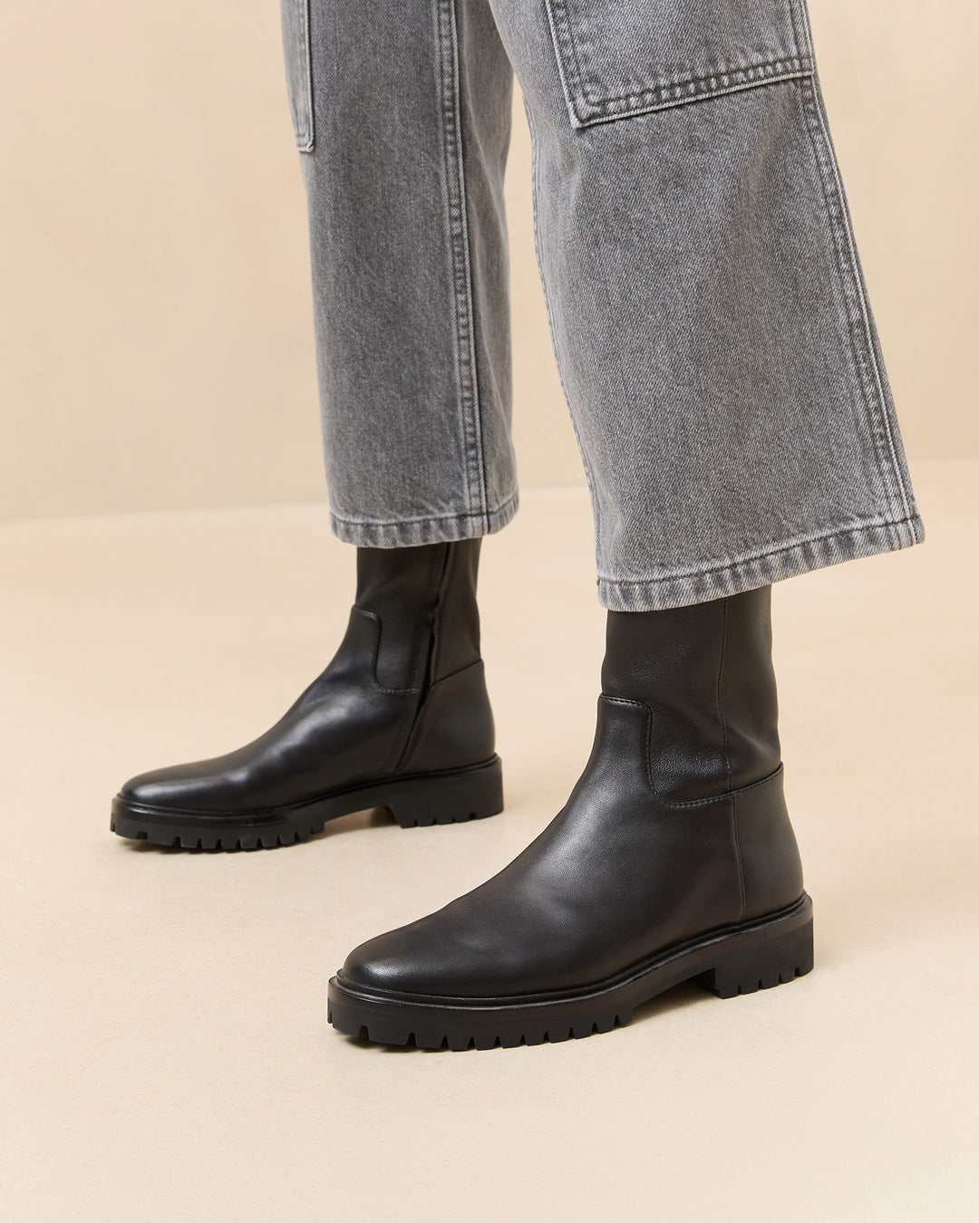 Cos chunky sole leather boots hotsell