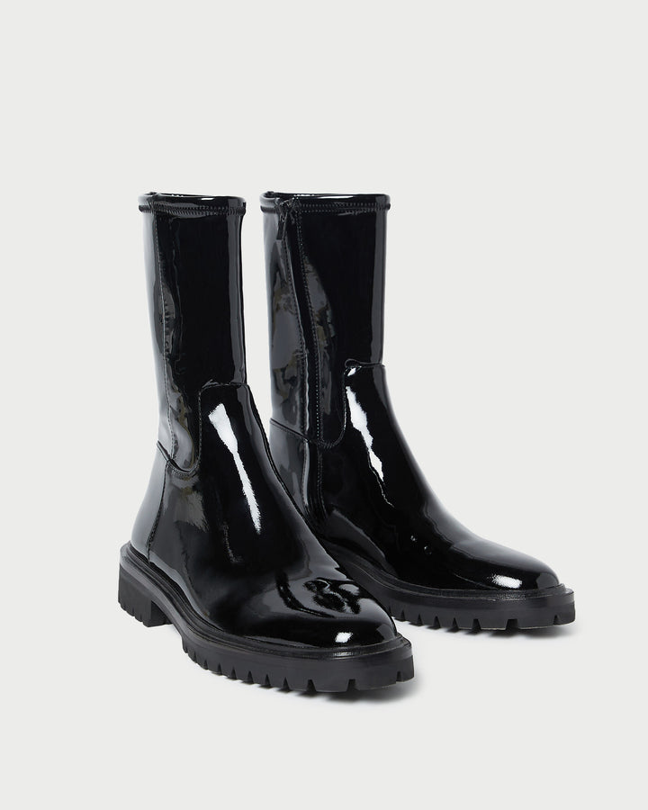 Loeffler Randall | Danny Black Mid Lug Boot l Ankle Boots l Footwear