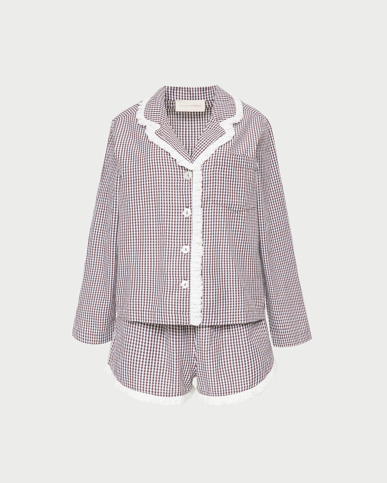 Della Brown Gingham Pajama Set | Matching Sets