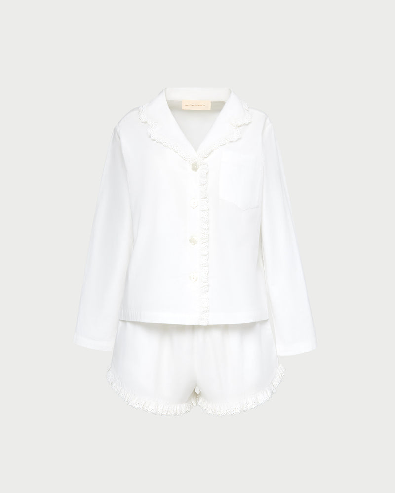 Della Top & Short Set in cream cotton.