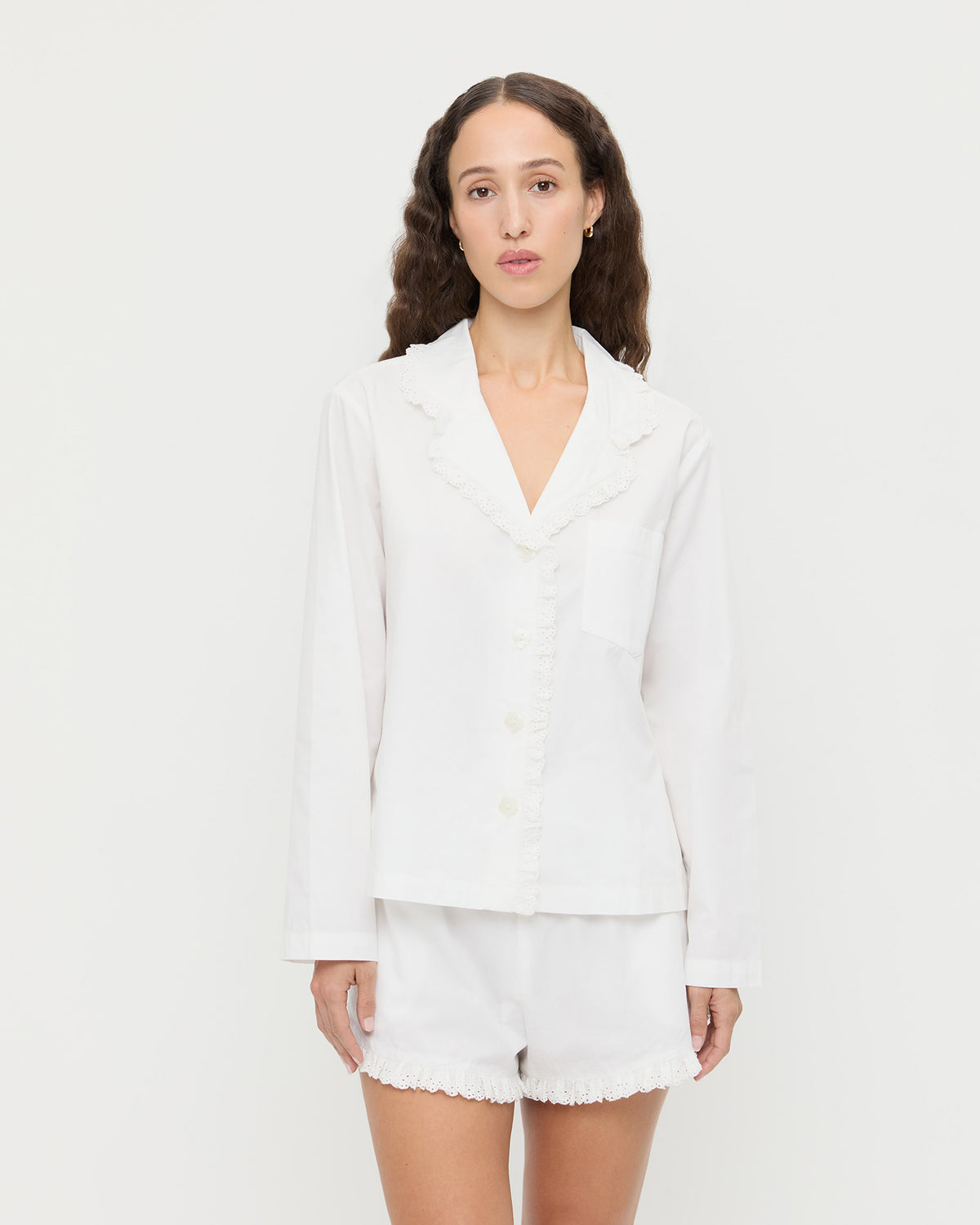 Della Top & Short Set in cream cotton.