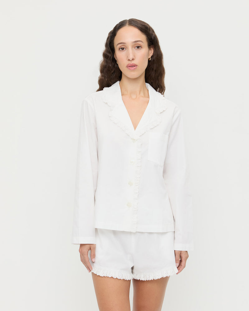 Della Top & Short Set in cream cotton.