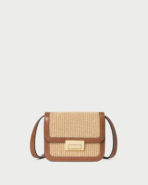 Desi Natural/Cacao Straw Crossbody | Handbags
