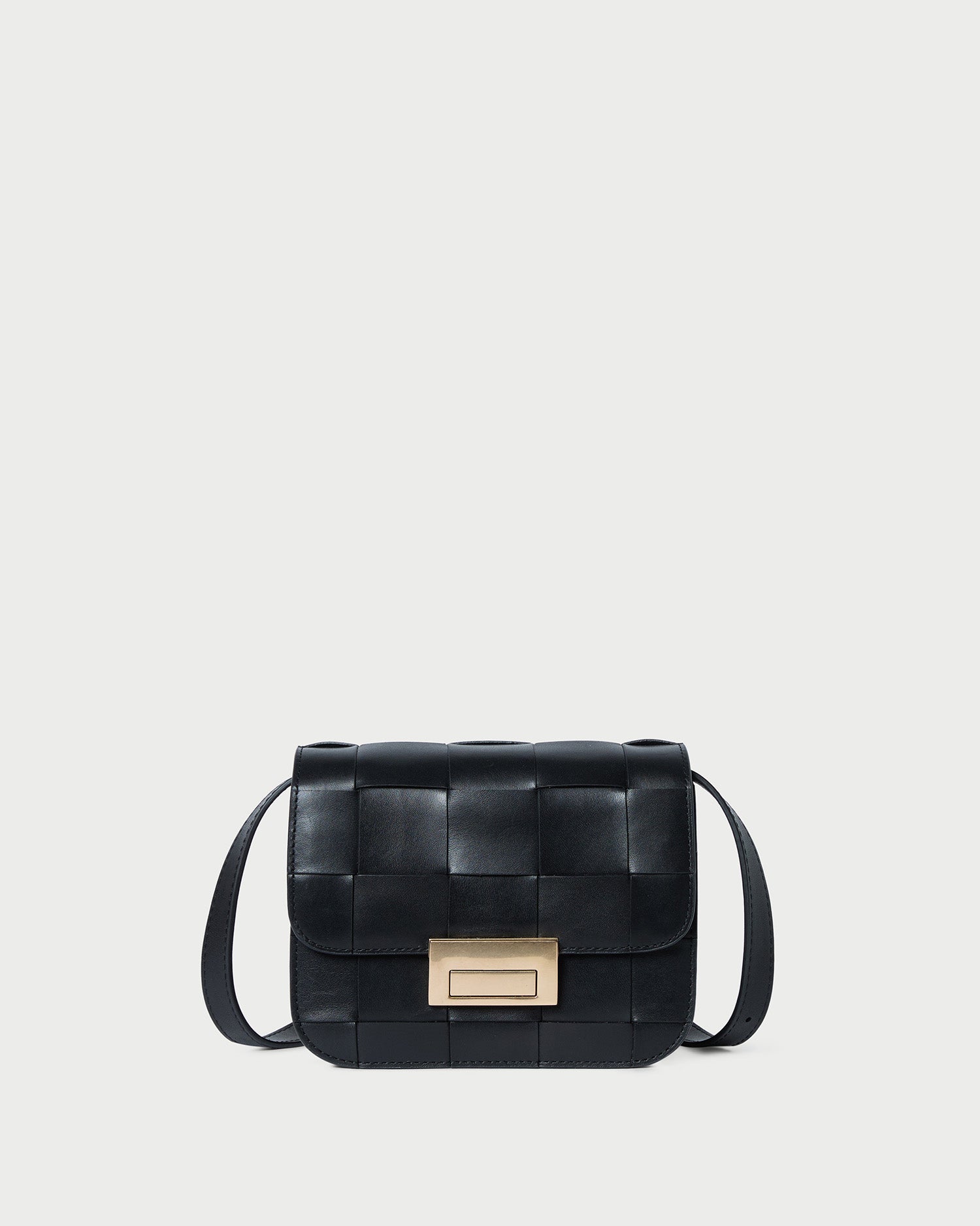 black leather crossbody backpack Loeffler Randall Desi Woven Leather Crossbody