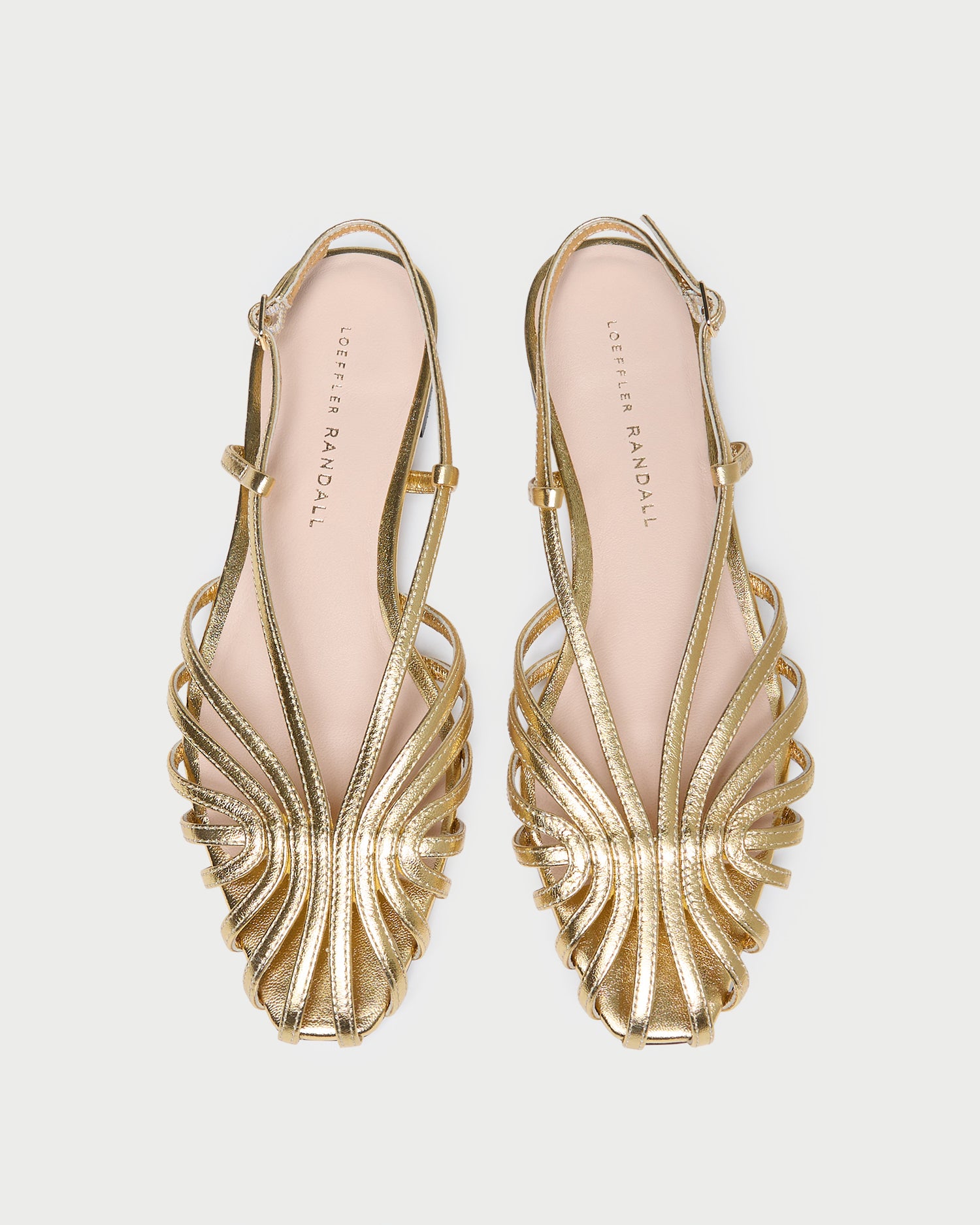 Devon Gold Slingback Sandal Flat Sandals Footwear