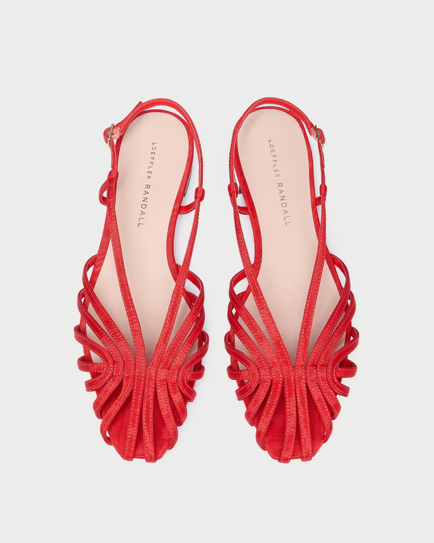 red flat dress sandals ASOS DESIGN Flaunt barely there strappy flat sandals in red