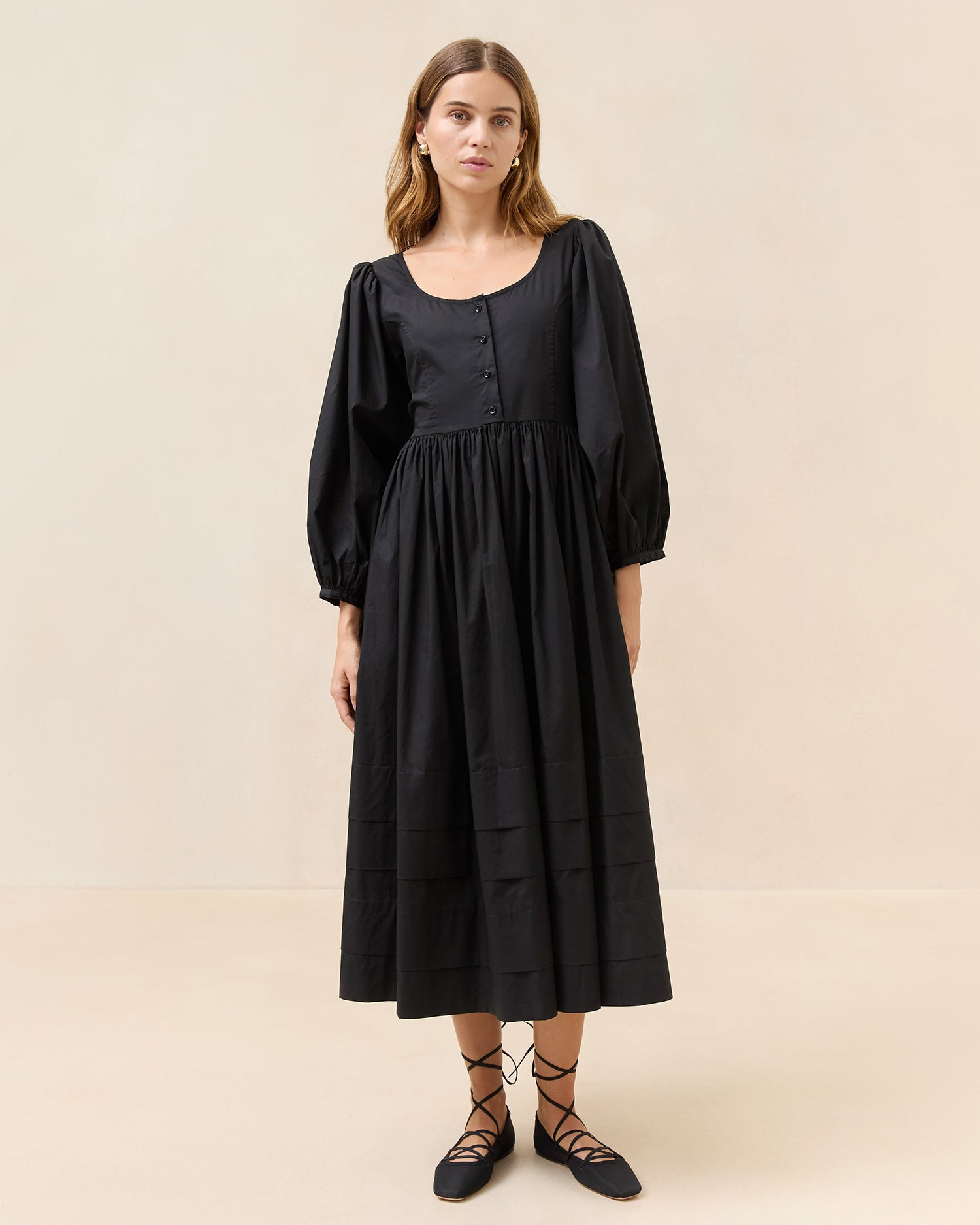 Diane Black Cotton Dress | Dresses | Apparel 6 Diane Black Cotton Dress | Dresses | Apparel 6