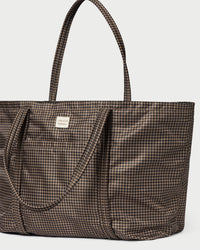 Dina Brown/Black Check Travel Tote