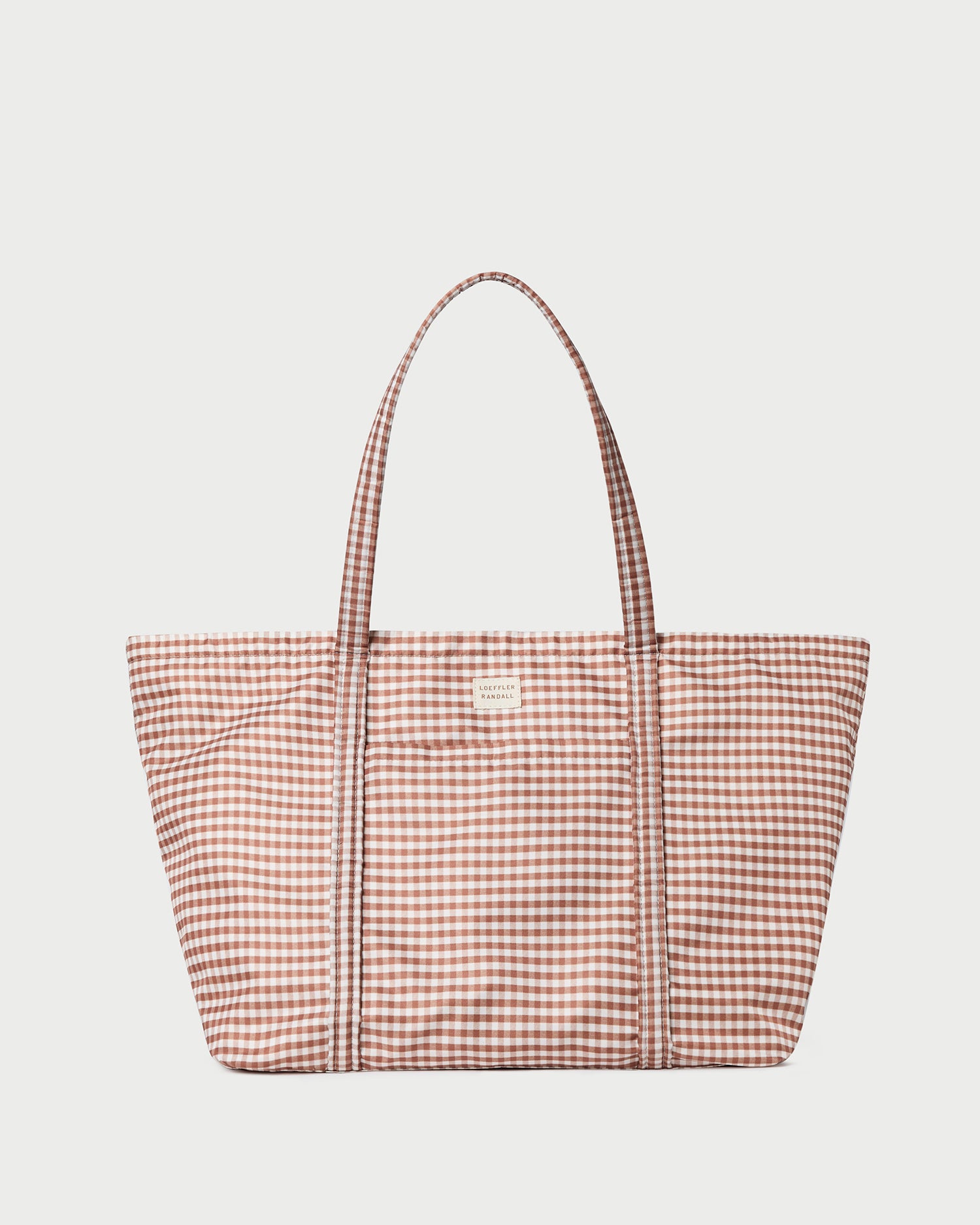 Loeffler Randall Dina Travel Tote in Brown Gingham