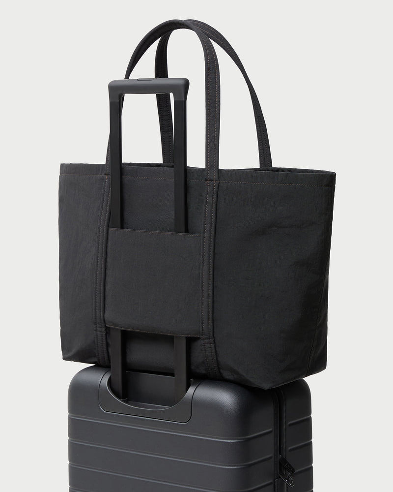 Dina Black Travel Tote in black nylon.