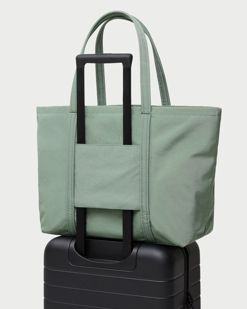Dina Sage Travel Tote in sage green nylon.