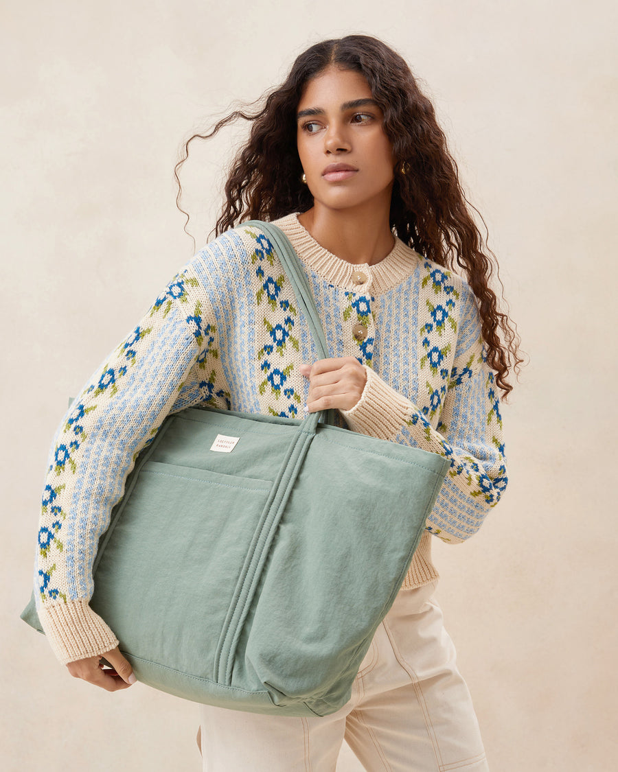 Brown Gingham Dina Tote