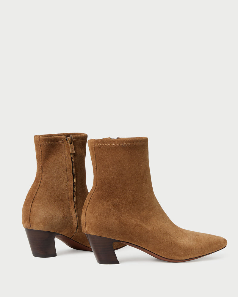 Doria Cacao Suede Ankle Boot in cacao brown suede.