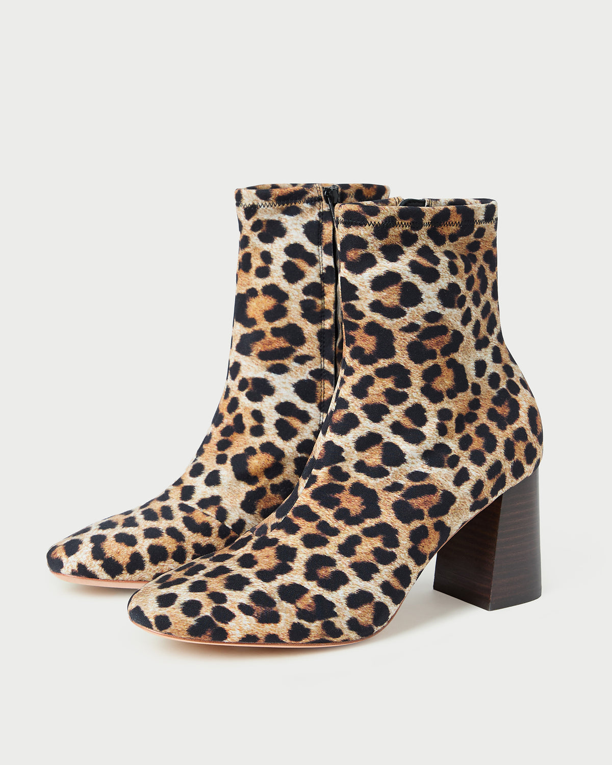 Elise Leopard Jersey Ankle Boot in leopard print jersey.