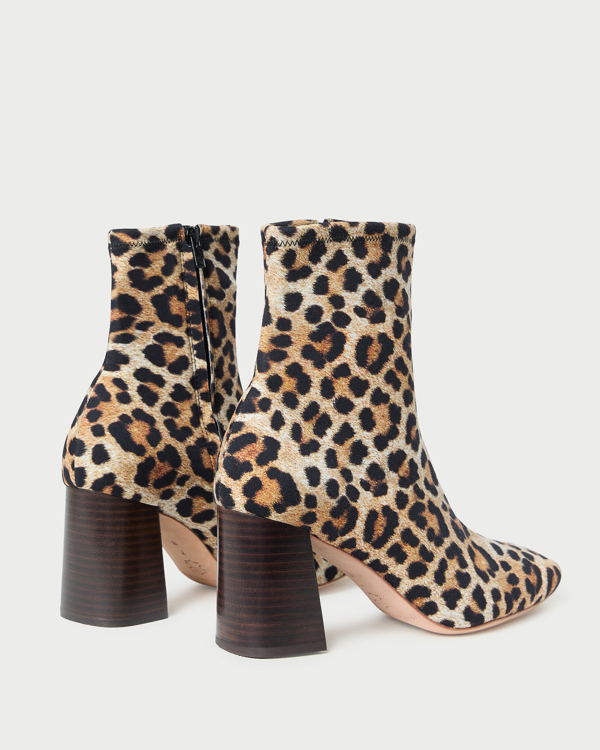 Elise Leopard Jersey Ankle Boot in leopard print jersey.