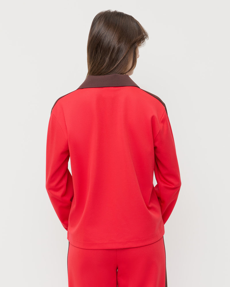 Emerson Soccer Jersey in red/brown jersey and Spencer Sweatpant in red/brown jersey.