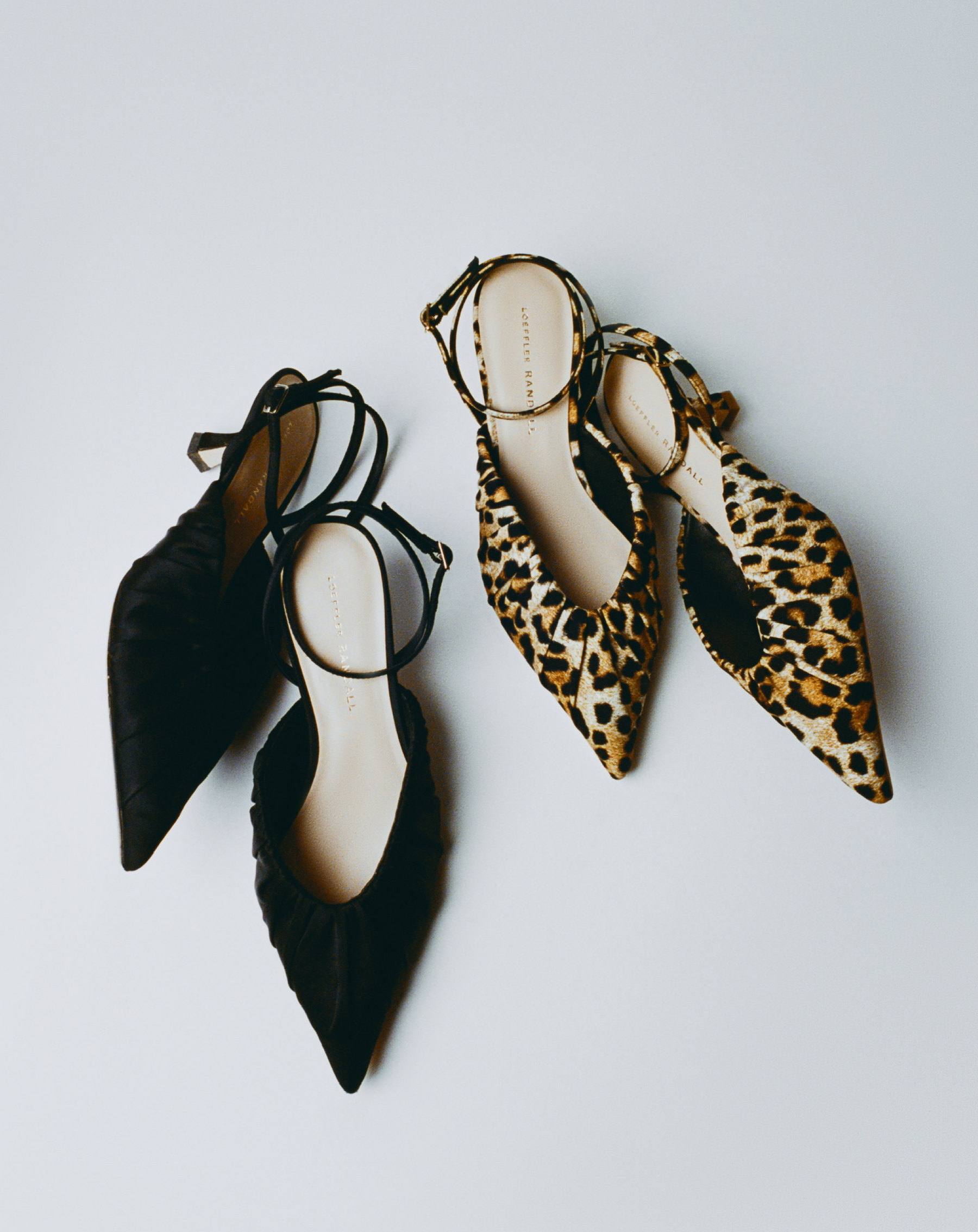 Rio Black Satin Kitten Heel and Rio Leopard Jersey Kitten Heel - Loeffler Randall