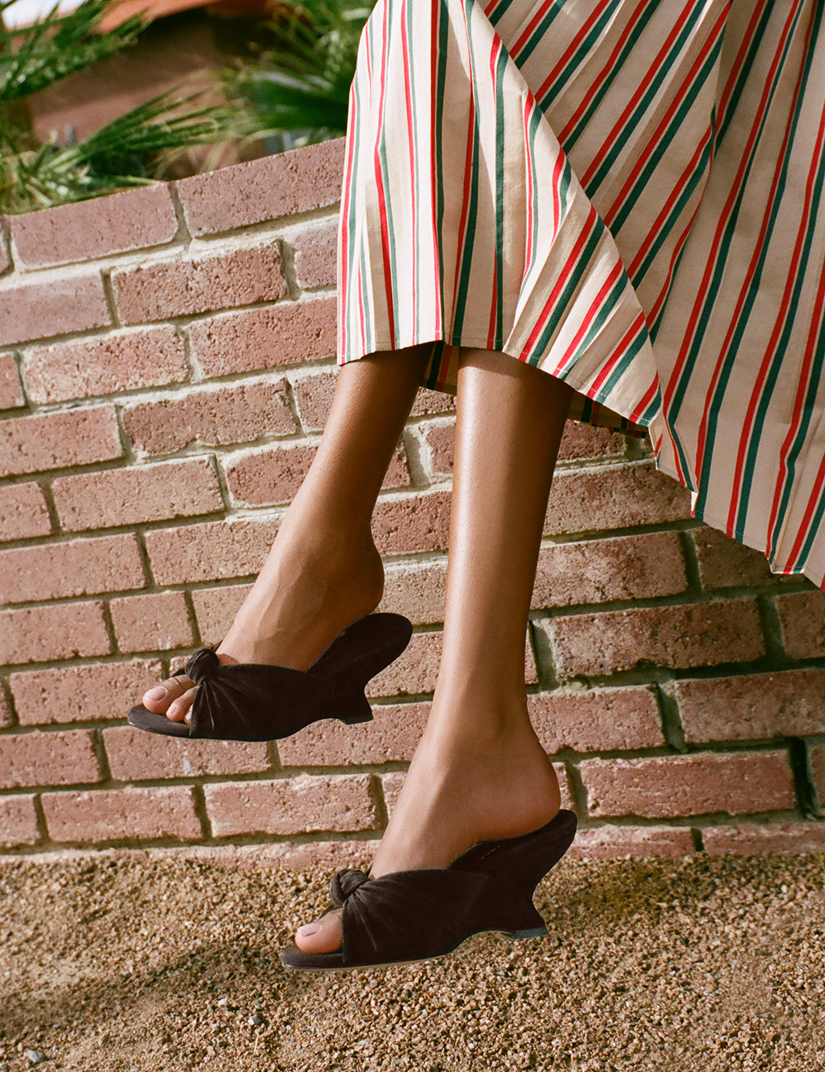 Marsy Brown Suede Knot Wedge - Loeffler Randall