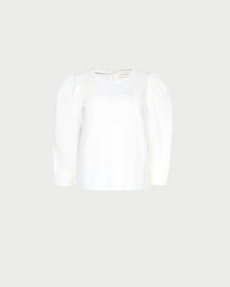 Felicity Blouse in cream cotton poplin.