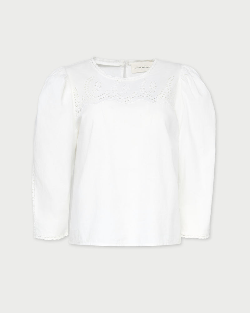 Felicity Blouse in cream cotton poplin.