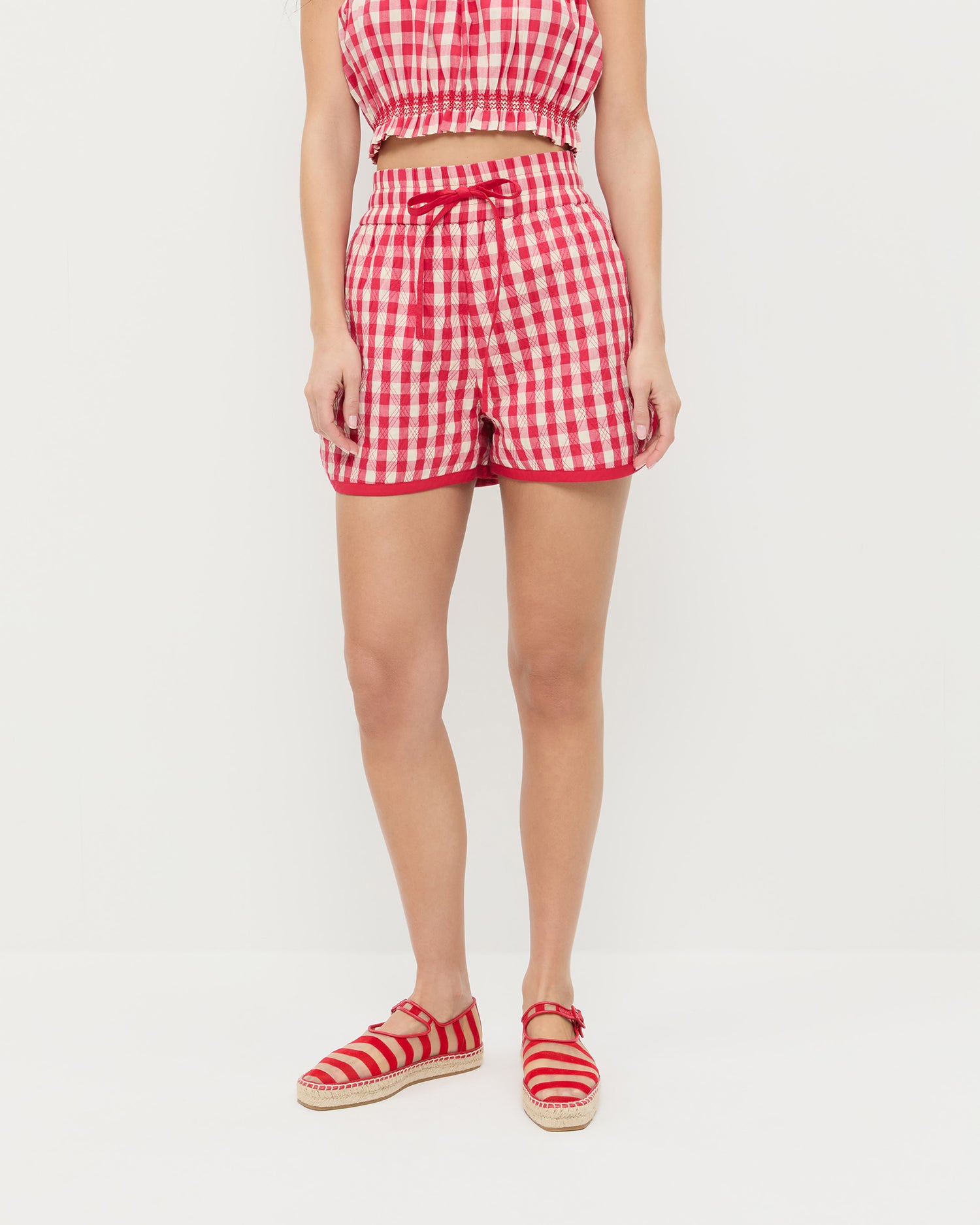 Flynn Red Gingham Quilted Short | Bottoms | Apparel XL