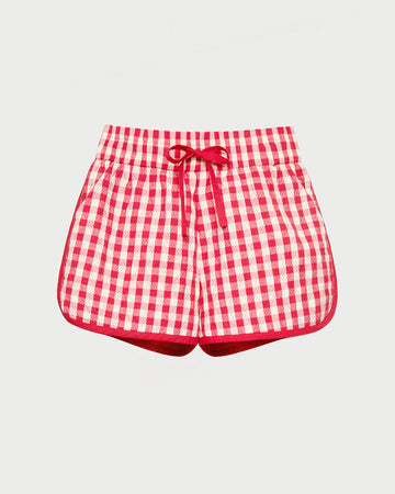 Flynn Red Gingham Quilted Short | Bottoms | Apparel