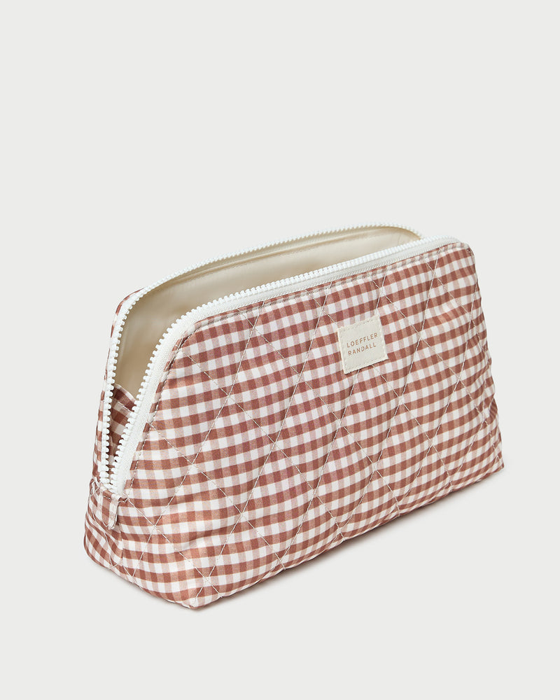 Frances Brown Gingham Cosmetic Pouch